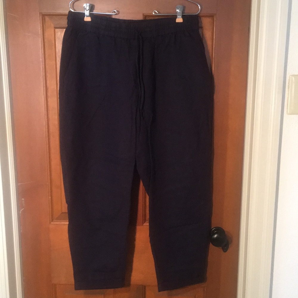 NWOT J Crew navy linen casual pants.  Sz 14